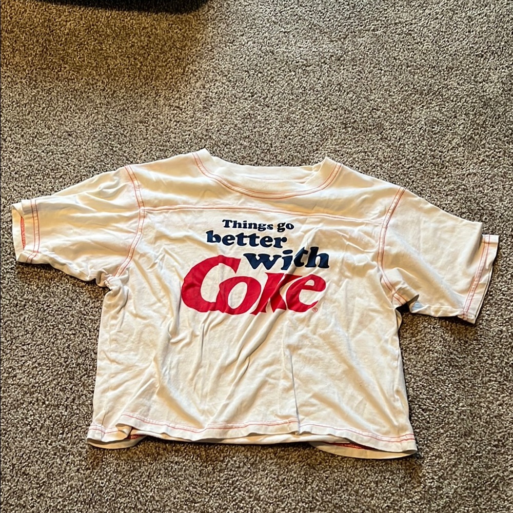 Things go better with coke medium crop top